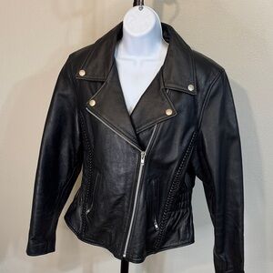 Chrome Gear Vintage Women's Black Leather Women's Jacket 3M Thinsulate XL